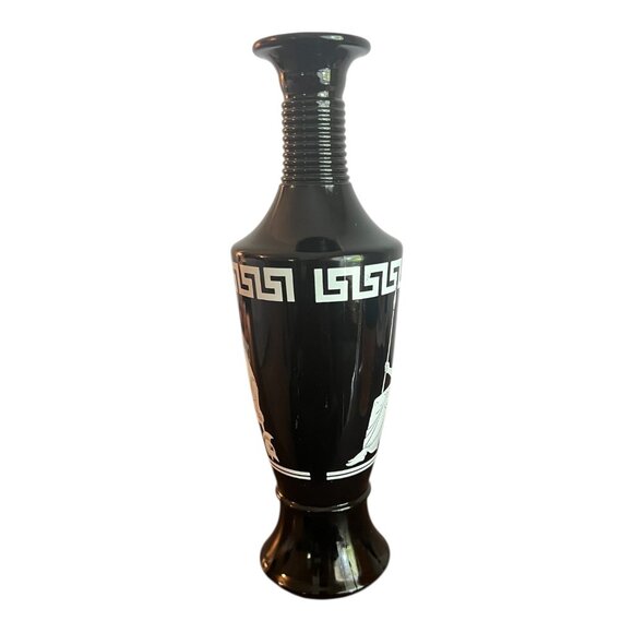 Jim Beam 1958 Black Roman Decanter 12" Tall With Greek Key Design & White Figure - Picture 4 of 7
